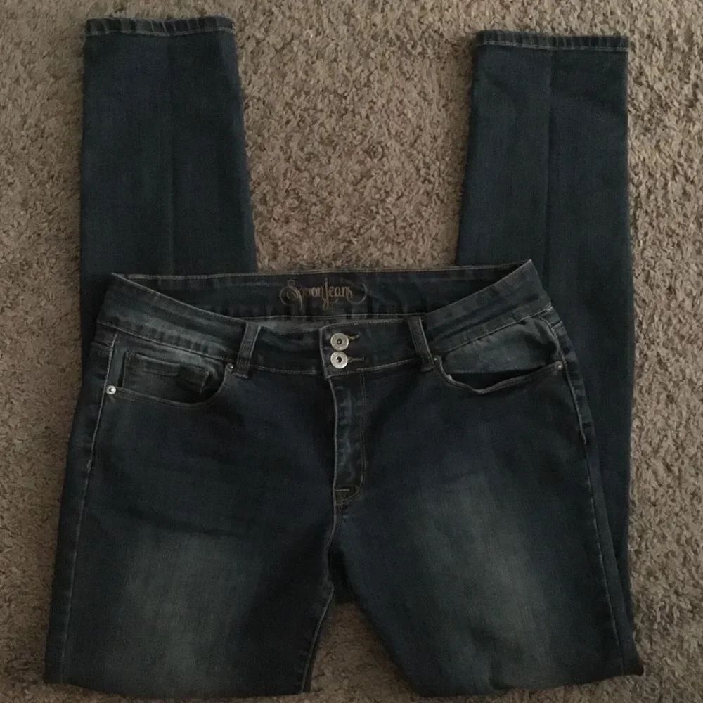 SPOONJEANS Dark Wash Distressed Skinny Leg Jeans